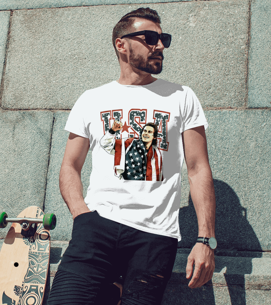 Jack Hughes USA Gold Victory 2026 Celebration T-Shirt