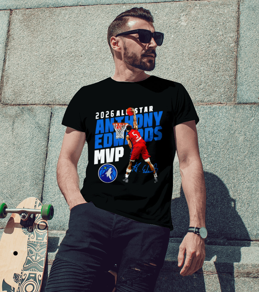 2026 All Star Anthony Edwards MVP Minnesota Timberwolves T-Shirt