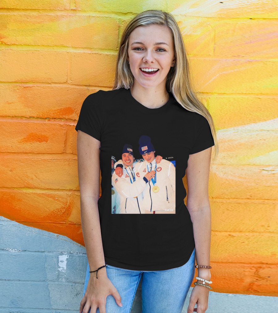 Team USA Golden Goal 2026 Milano Cortina Winter Olympics Celebrating Victory T-Shirt