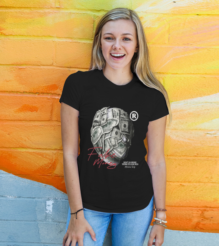 Fake Money Masked Head Members Only Rich Trademark T-Shirt