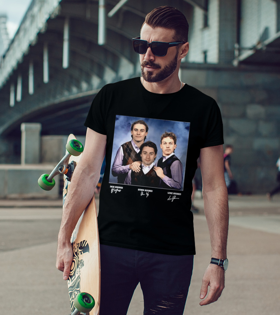 Jack Hughes Luke Hughes Quinn Hughes Team USA Ice Hockey Step Brothers Meme T-Shirt