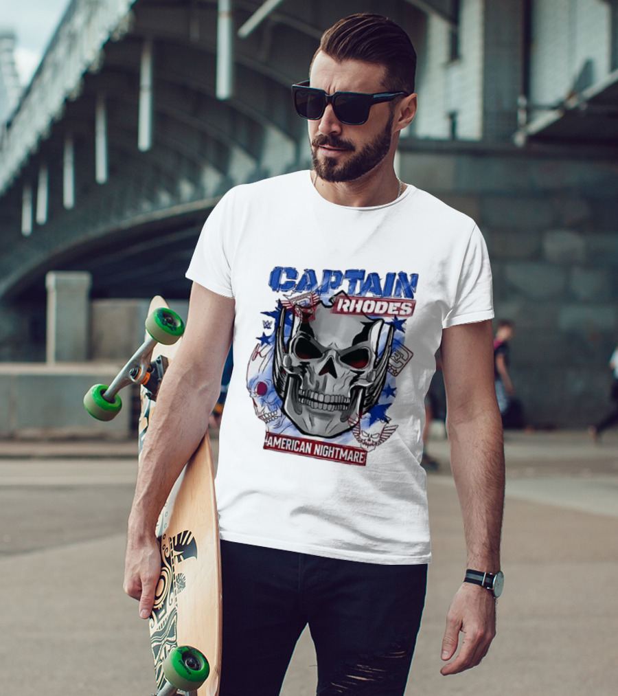 Captain Rhodes American Nightmare Skull WWE 2026 T-Shirt