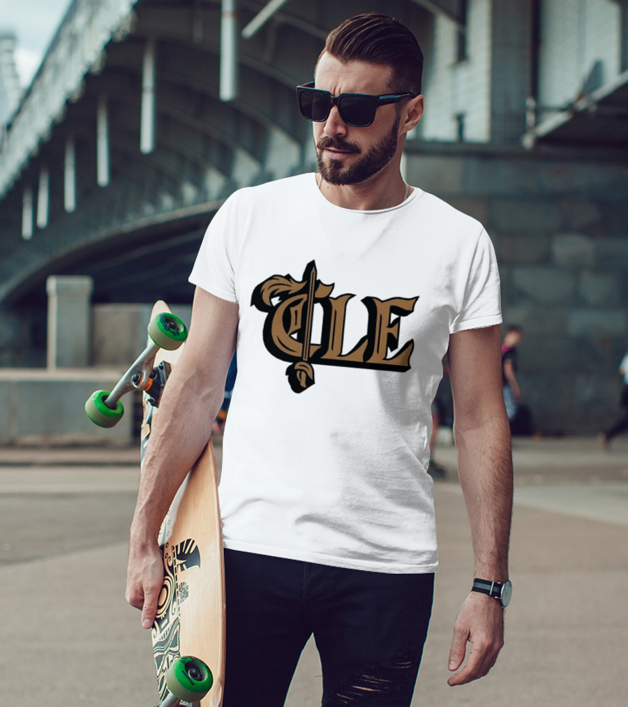 CLE Old English Sword Basketball T-Shirt