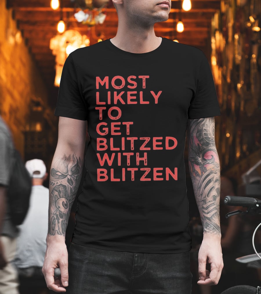 Most Likely To Get Blitzed With Blitzen Christmas T-Shirt