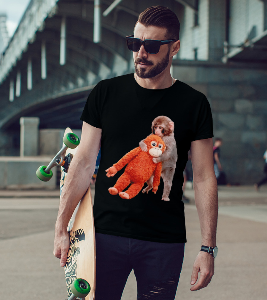 Punch Monkey Panchi Kun Stuffed Toy Hugging Cute Baby Monkey T-Shirt
