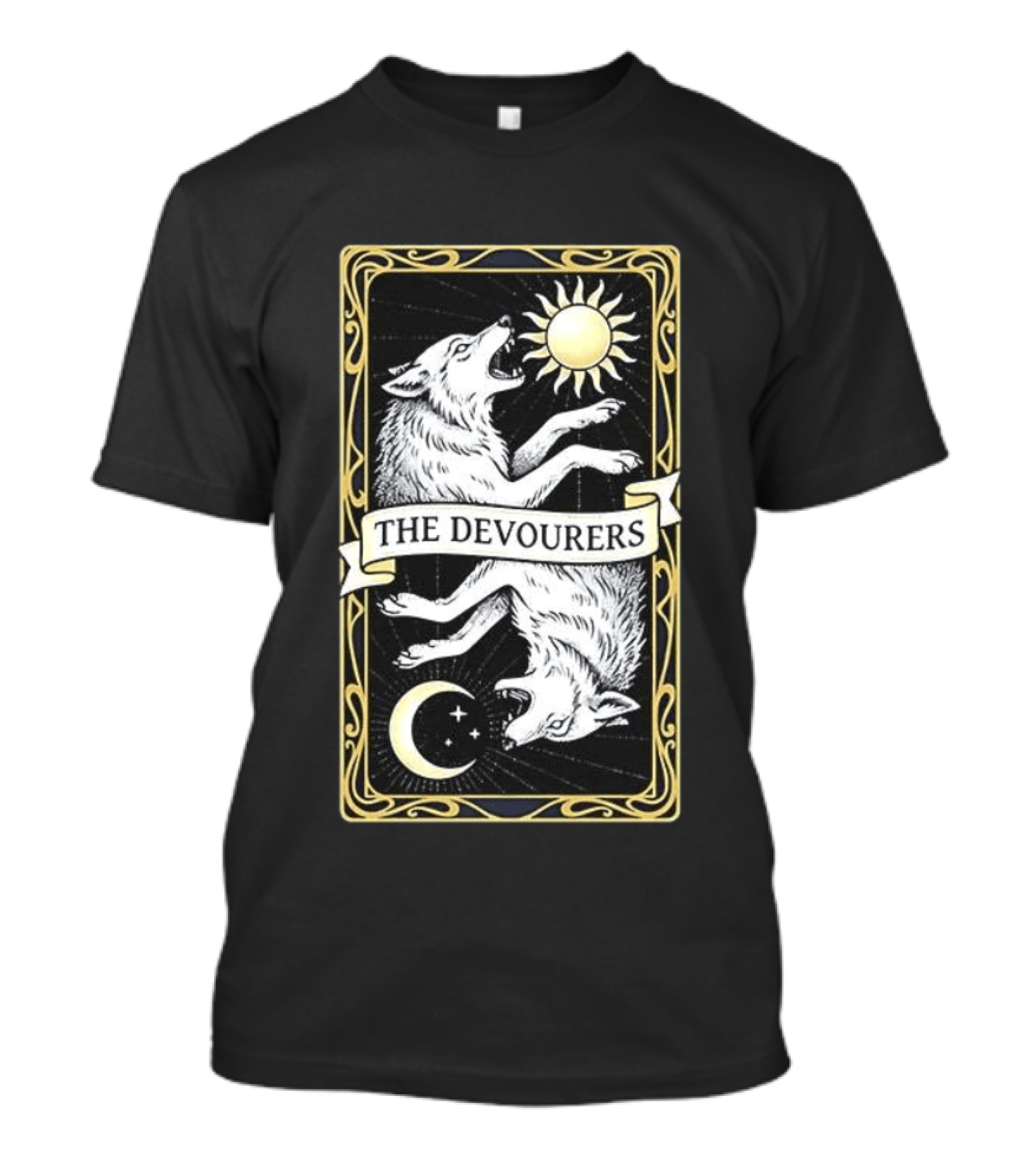 Skoll And Hati Norse Mythology Tarot Card Sun And Moon Wolves The Devourers T-Shirt