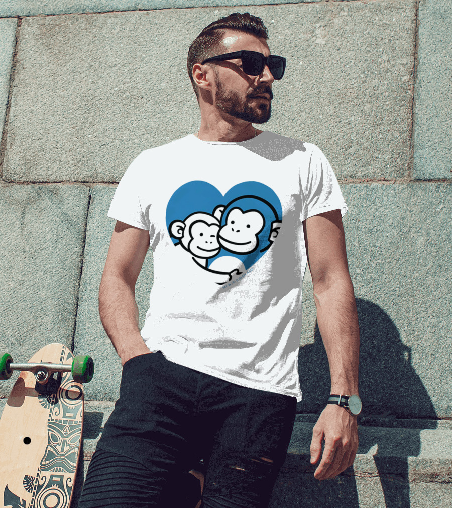 My World In My Arms Heart With Punchi Monkeys T-Shirt