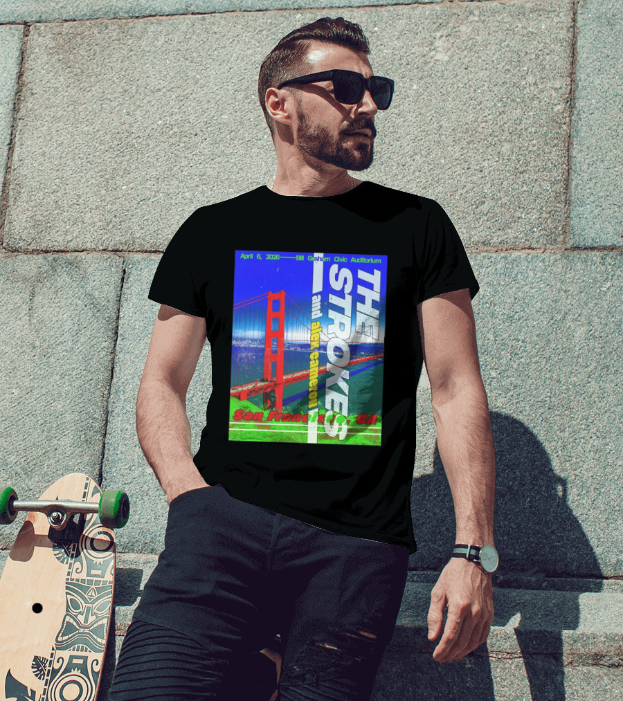 The Strokes And Alex Cameron San Francisco CA 2026 Bill Graham Civic Auditorium April 6 T-Shirt