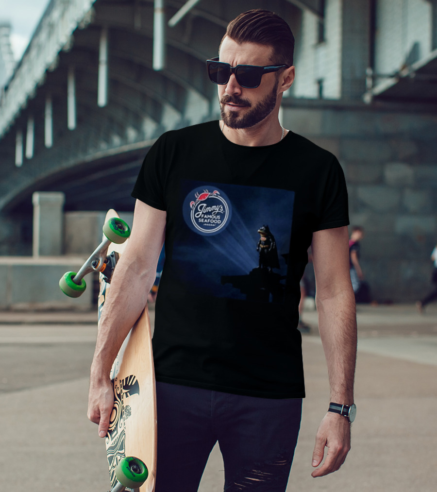 Jimmy's Famous Seafood The Hero Bat Signal Spotlight T-Shirt