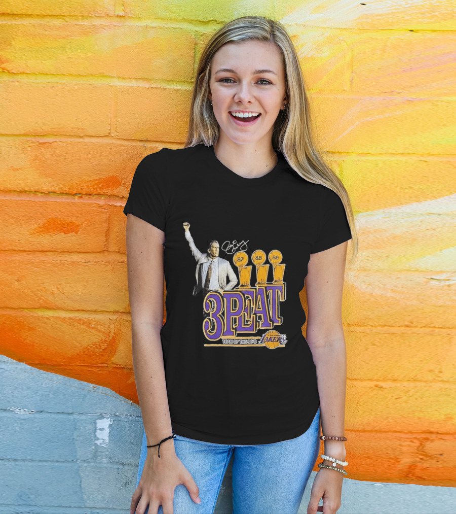 Los Angeles Lakers 3PEAT Team Of The 80's 87 88 89 Pat Riley T-Shirt
