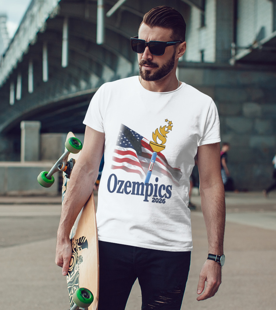USA Flag Torch Ozempics 2026 Stars T-Shirt