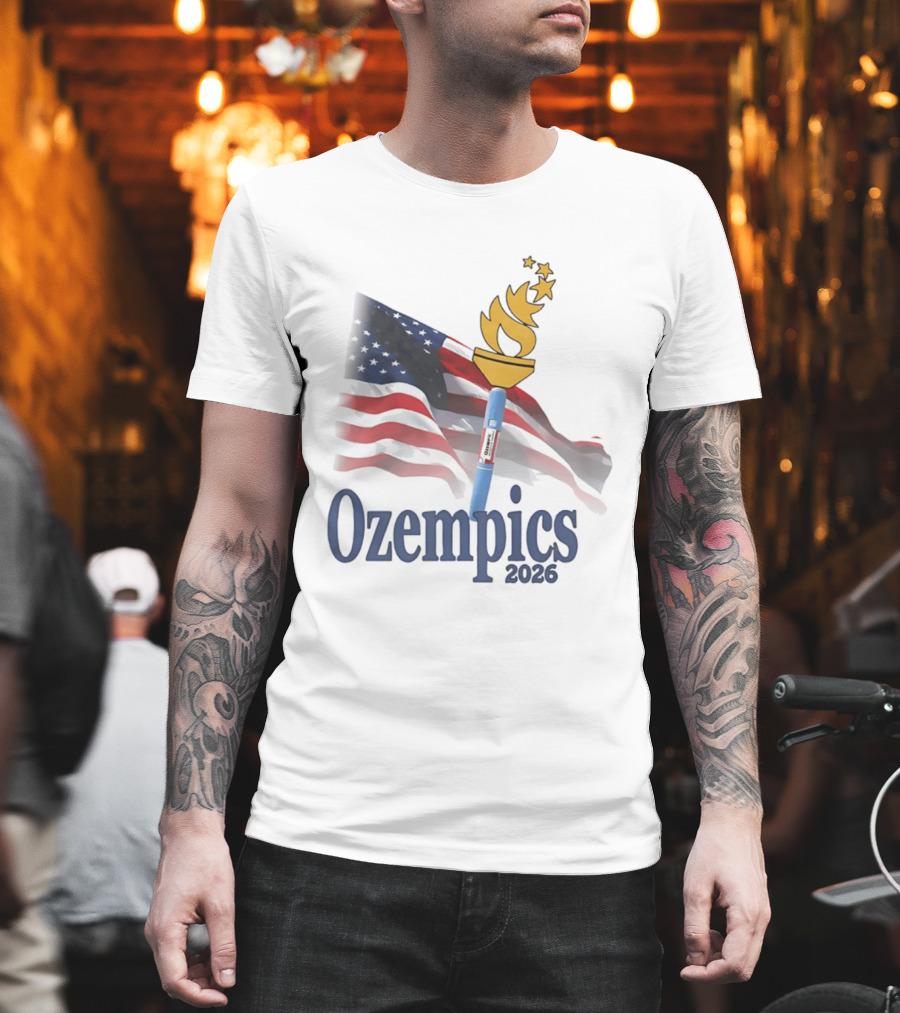 USA Flag Torch Ozempics 2026 Stars T-Shirt