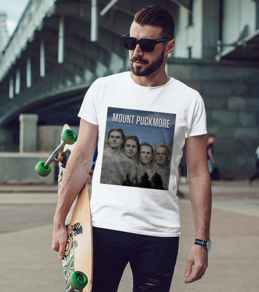 Mount Puckmore Hockey Stars Carved Into Stone Mountain T-Shirt