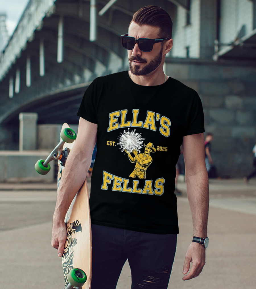 Ella Langley Ella's Fellas Est 2026 Cowboy And Fireworks T-Shirt