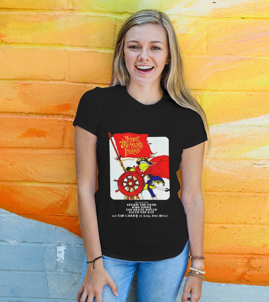 Kermit The Frog Muppet Treasure Island 1996 Steering Pirate Ship T-Shirt