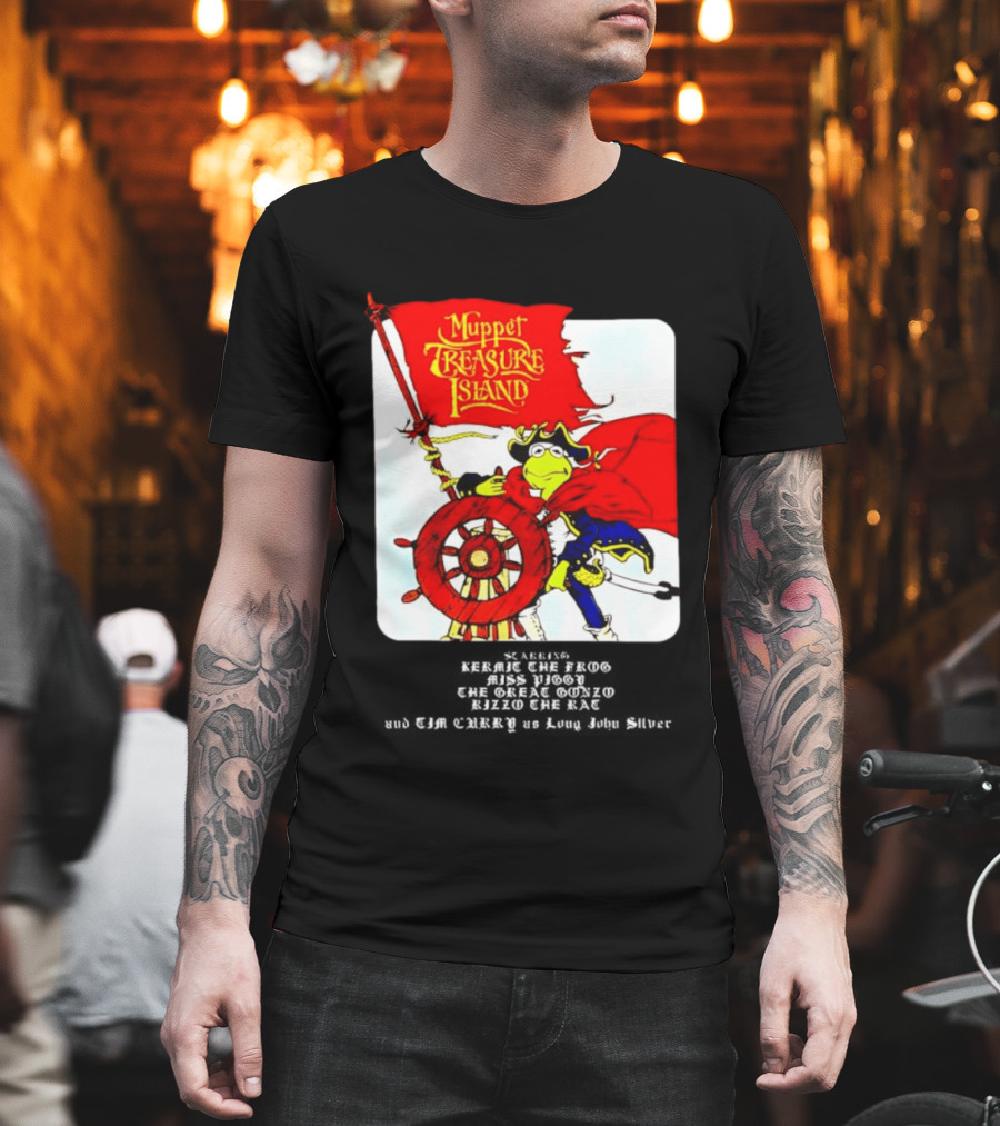 Kermit The Frog Muppet Treasure Island 1996 Steering Pirate Ship T-Shirt