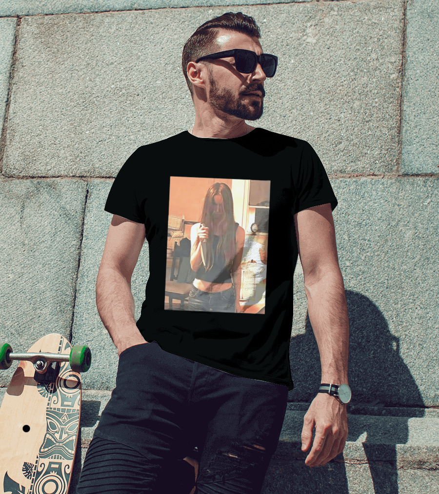 Long Hair Girl With Survival Knife In Room T-Shirt