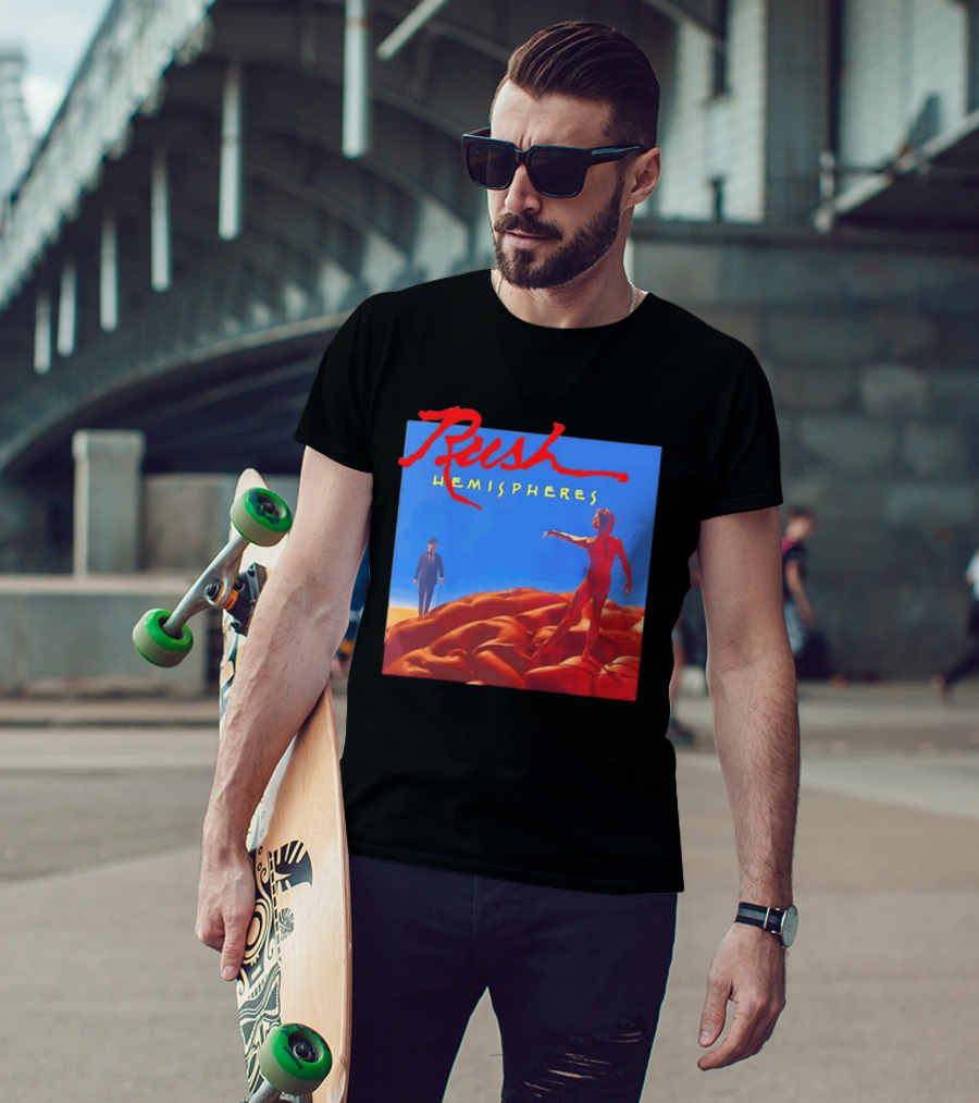 Rush Hemispheres Album Cover Artwork With Brain T-Shirt