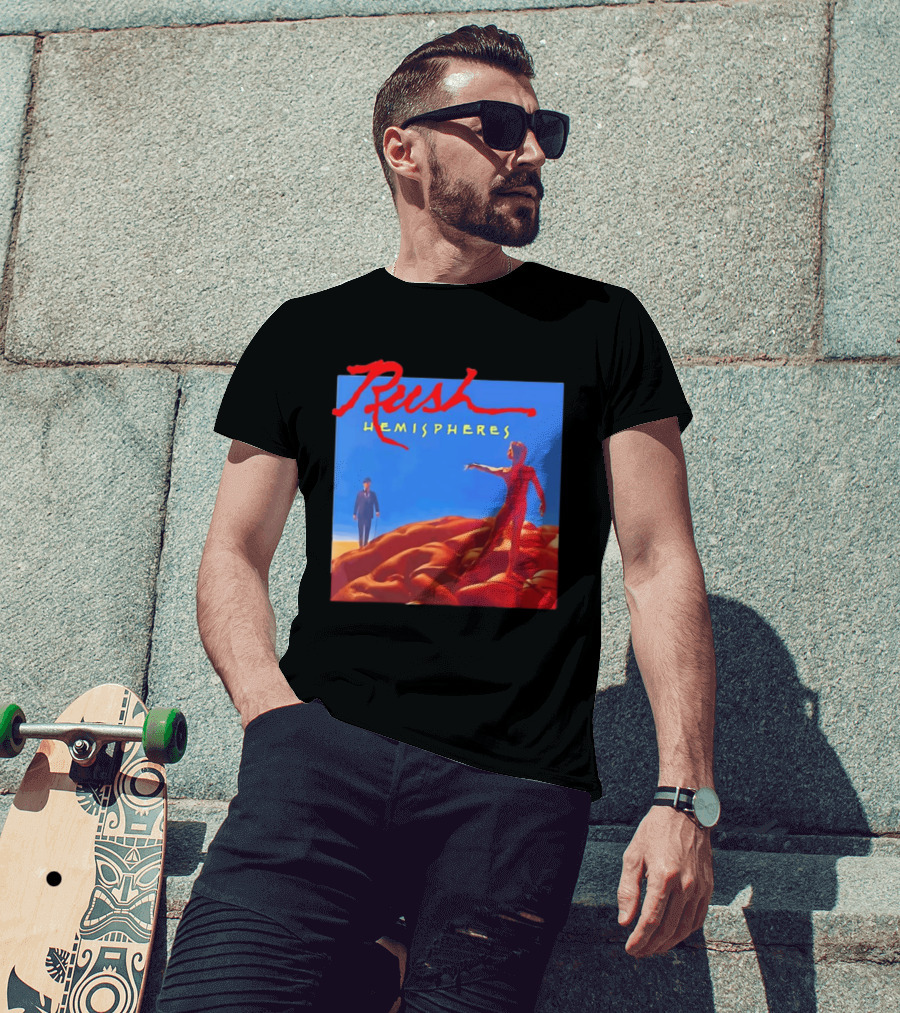 Rush Hemispheres Album Cover Artwork With Brain T-Shirt