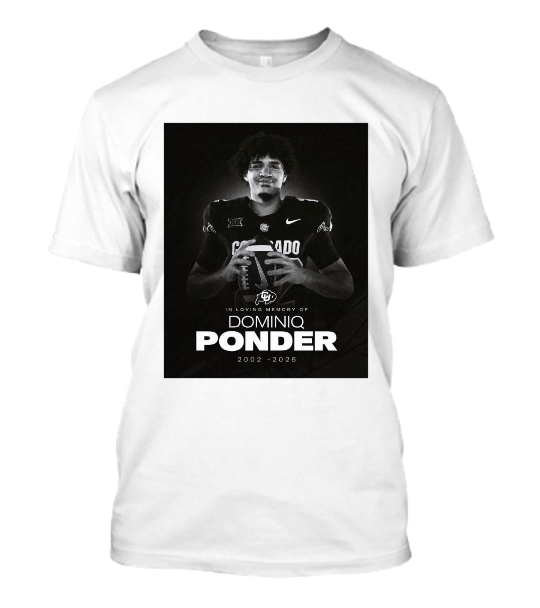 Colorado Buffaloes Football In Loving Memory Of Dominiq Ponder 2002 2026 T-Shirt