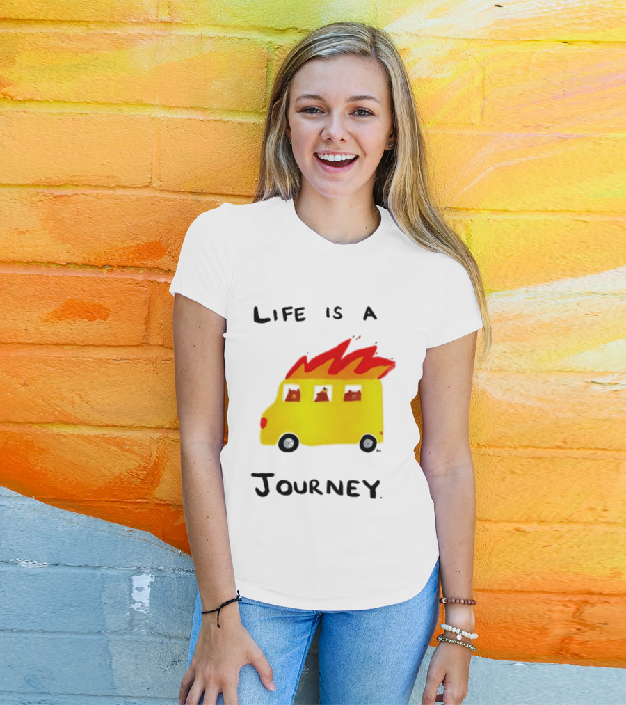 Billy Murphy Life Is A Journey Flaming Bus Adventure T-Shirt