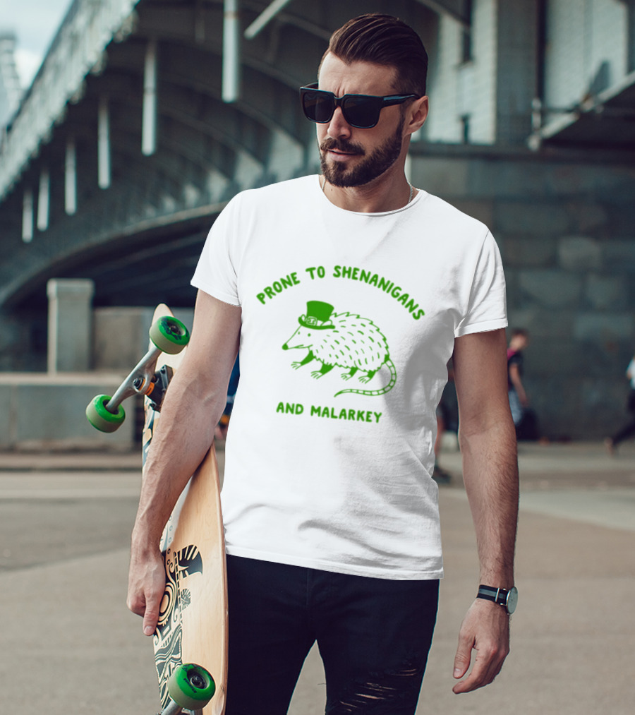 Prone To Shenanigans And Malarkey Opossum With Top Hat T-Shirt
