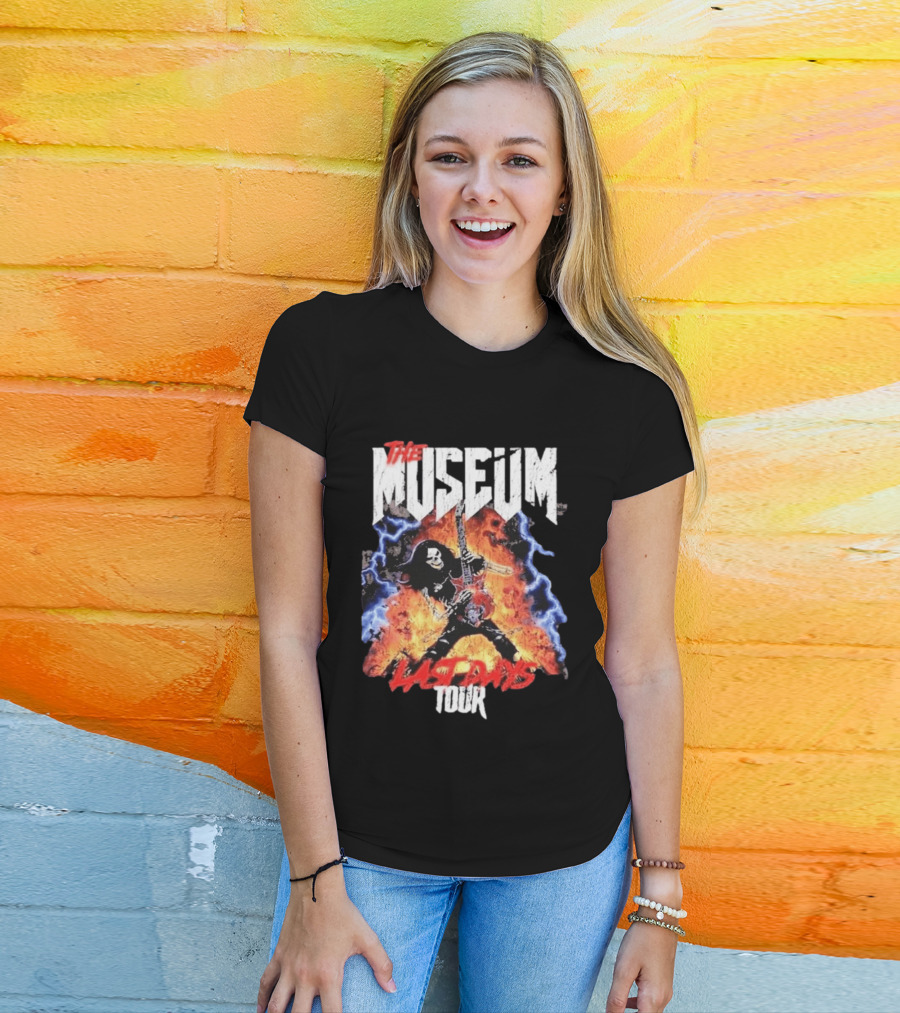 The Museum Last Days Tour Rock Star Electric Guitar Flames T-Shirt