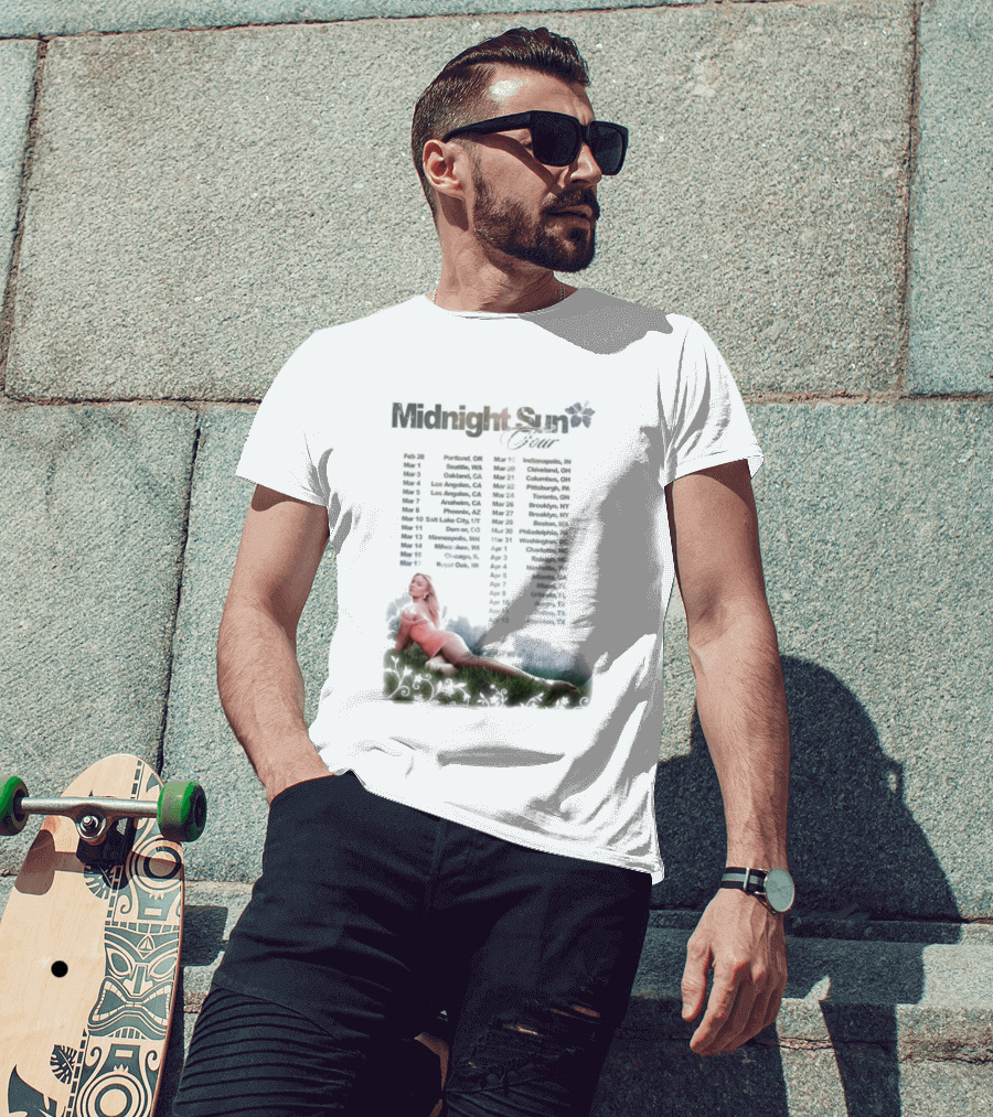 Midnight Sun Tour 2026 Zara Larsson Concert Locations T-Shirt