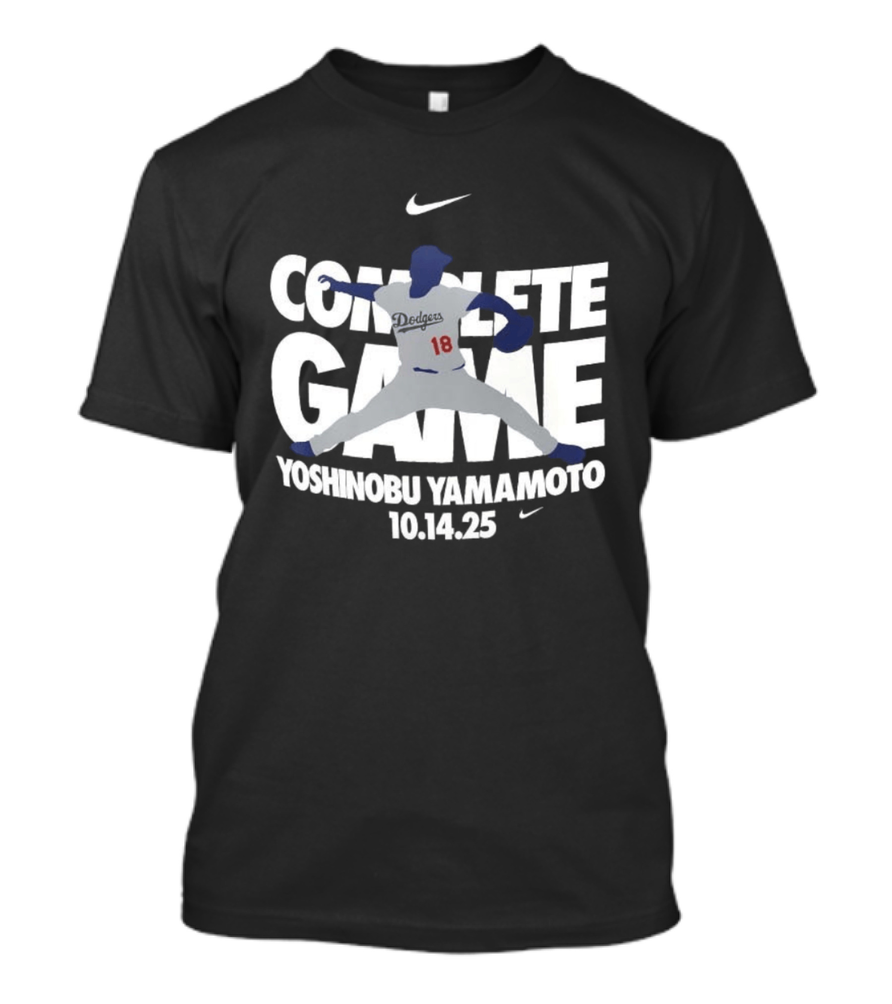 Yoshinobu Yamamoto Complete Game 10.14.25 Nike MLB Dodgers T-Shirt