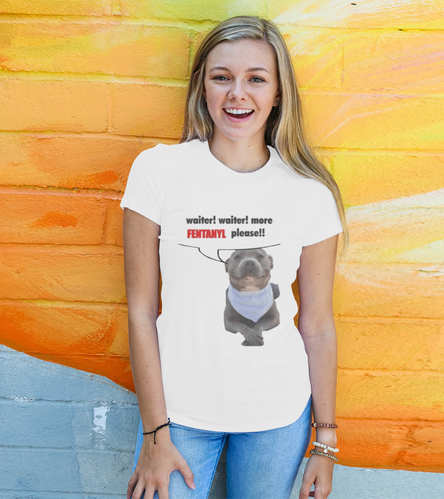 Waiter Waiter More Fentanyl Meme Dog Funny Please T-Shirt