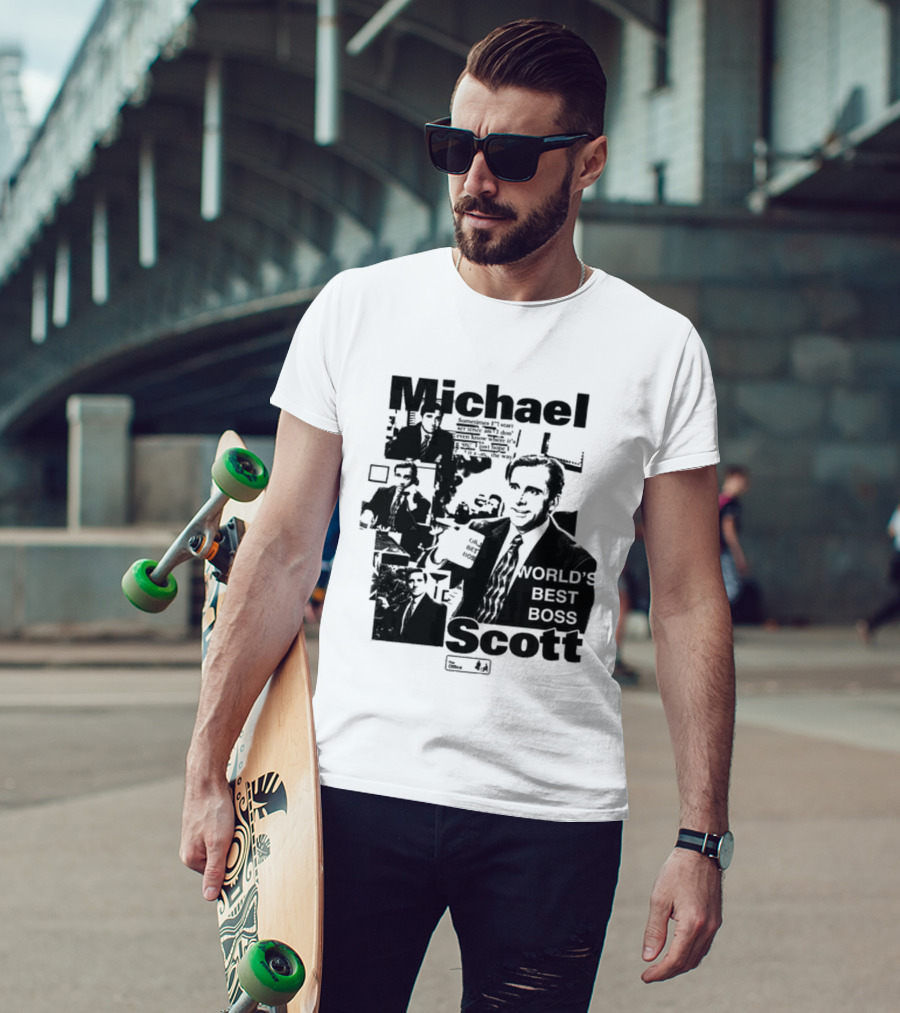 Michael Scott World's Best Boss The Office Iconic TV Comedy T-Shirt