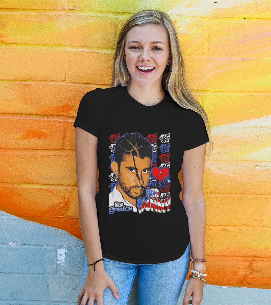 Bad Bunny New Generation WWF Heart T-Shirt