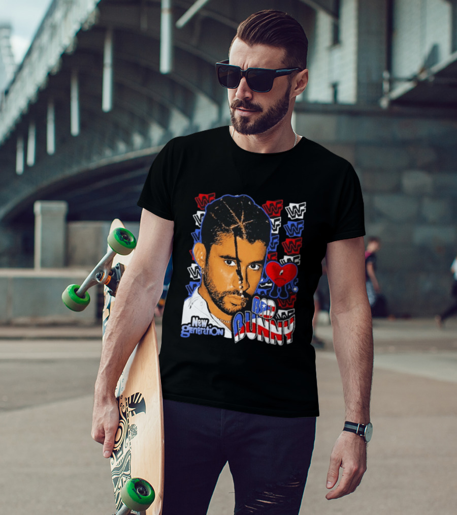 Bad Bunny New Generation WWF Heart T-Shirt