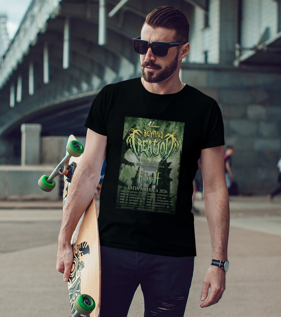 Beyond Creation Fallujah Aura 15th Anniversary Latin America 2026 Tour Dates T-Shirt