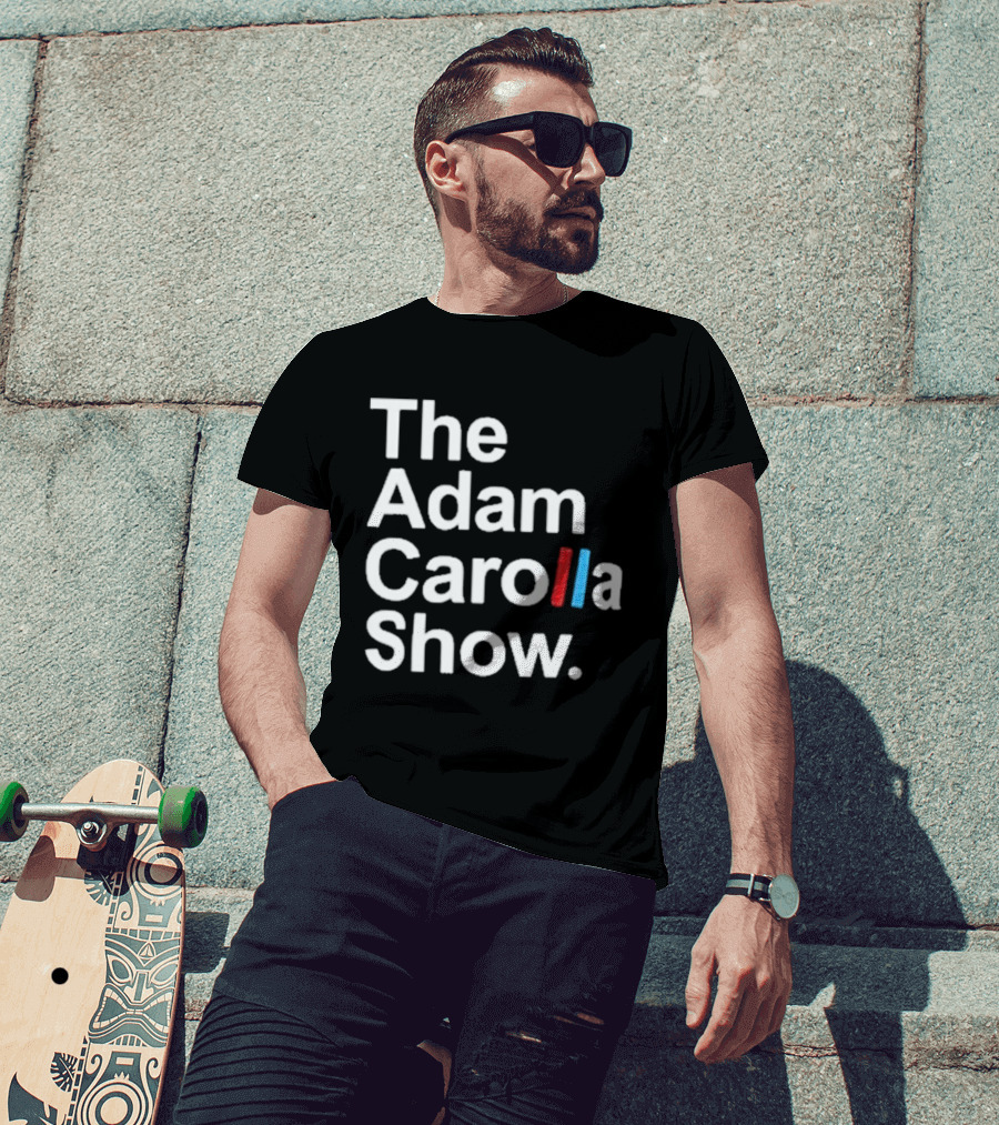 The Adam Carolla Show Podcast ACS Text Red Blue T-Shirt