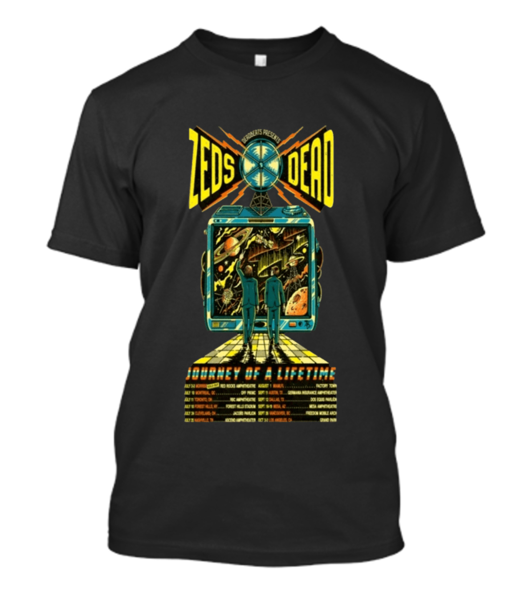 Troncatspresents Zeds Dead Journey Of A Lifetime Tour 2026 Red Rocks Amphitheatre Morrison T-Shirt
