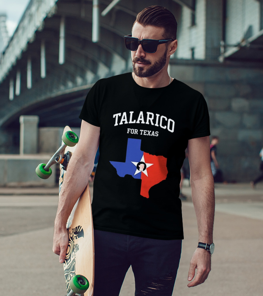 Talarico For Texas State Map Red White Blue Star T-Shirt