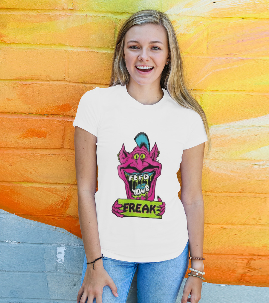 Feed Your Freak Monster Old School Psychedelic Punk T-Shirt