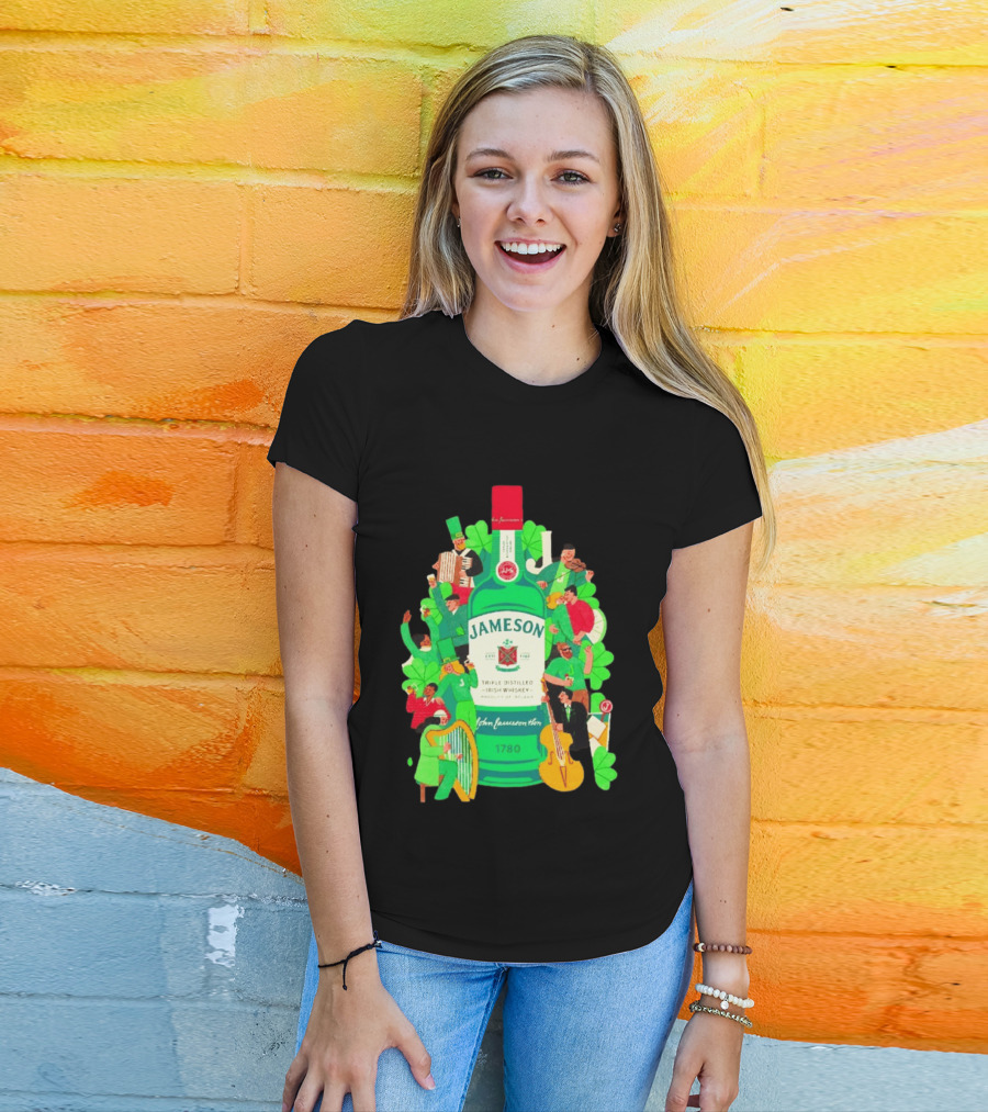 Jameson Triple Distilled Irish Whiskey 1780 St. Patrick's Day Celebration Bottle T-Shirt