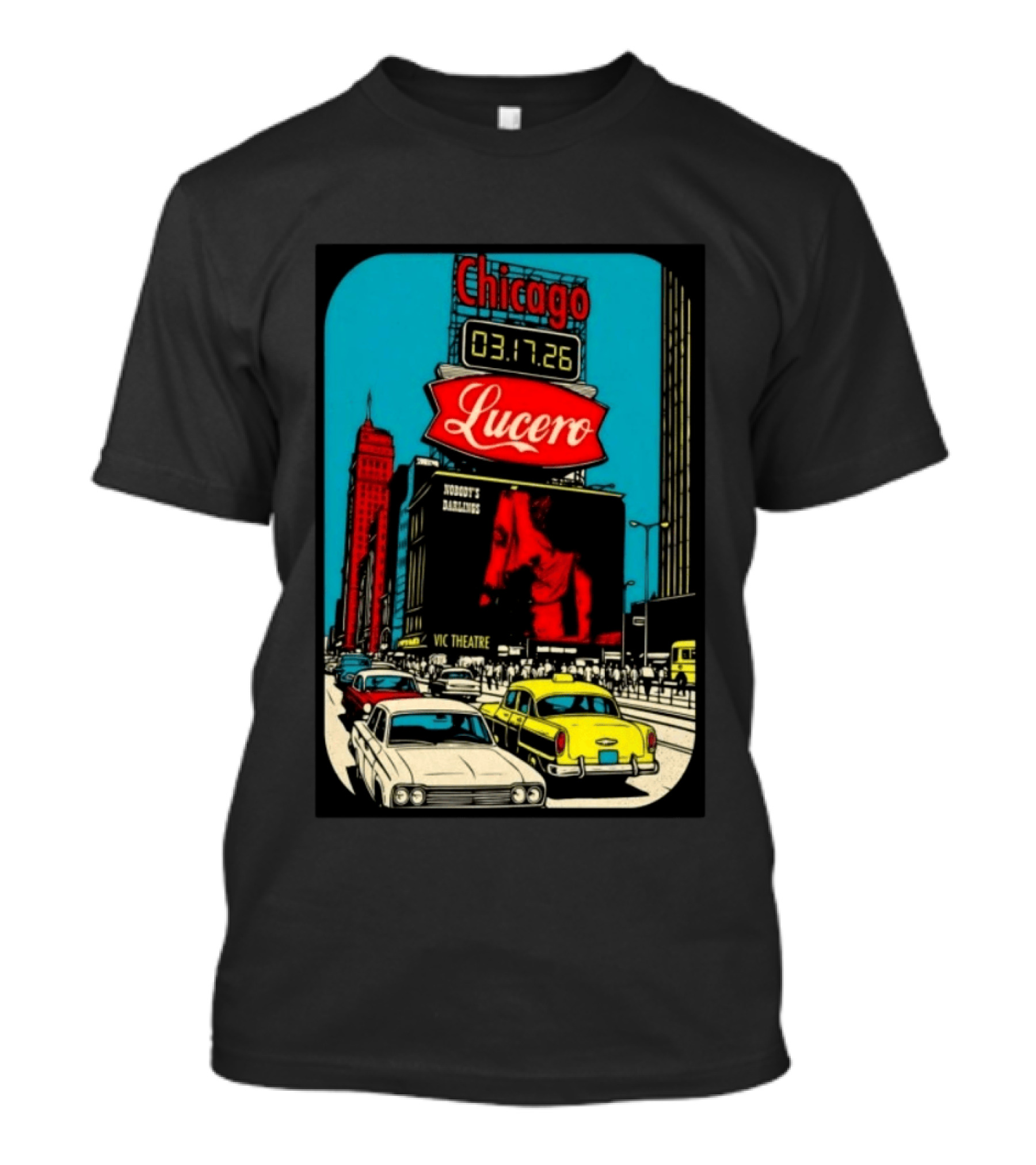 Chicago Lucero Tour March 17 2026 Vic Theatre Vintage Look T-Shirt