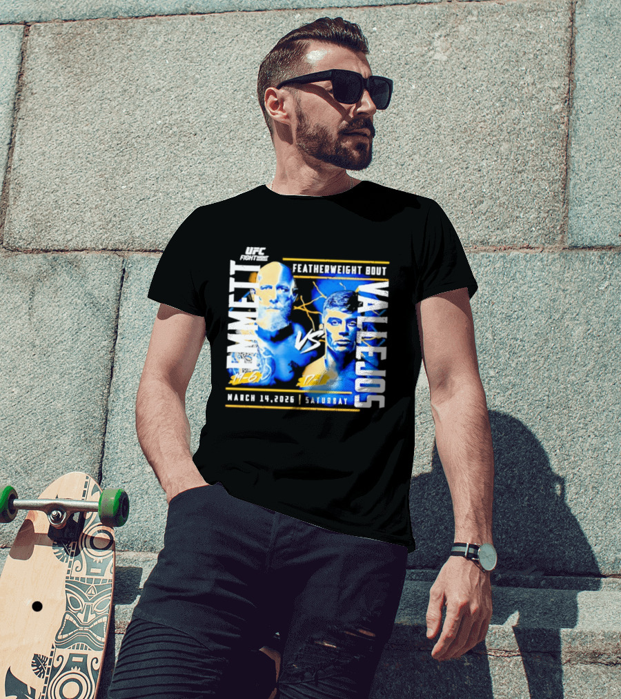 UFC Fight Night 2026 Featherweight Bout Emmett Vs Vallejos March 14 Saturday T-Shirt