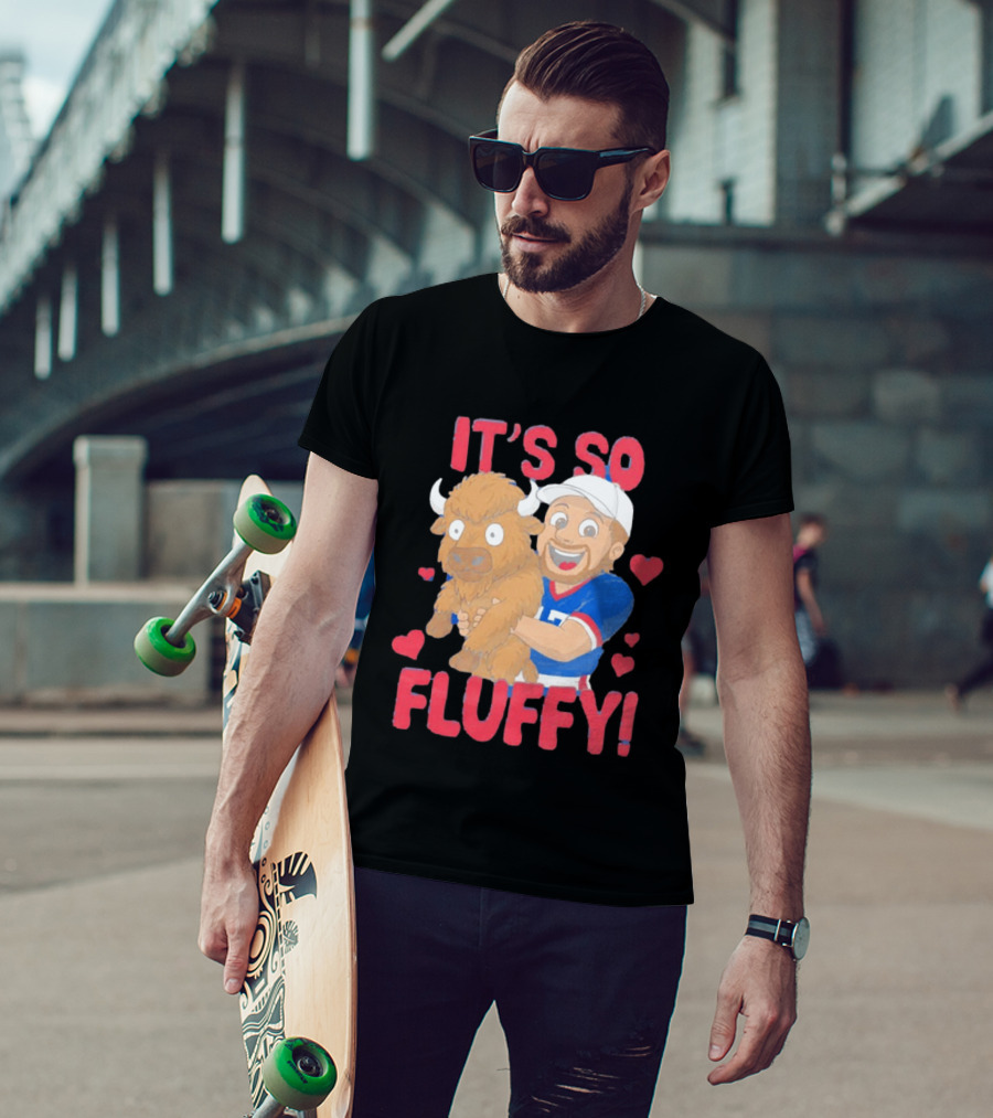 It's So Fluffy Josh Allen Buffalo Bills Cartoon Hearts T-Shirt