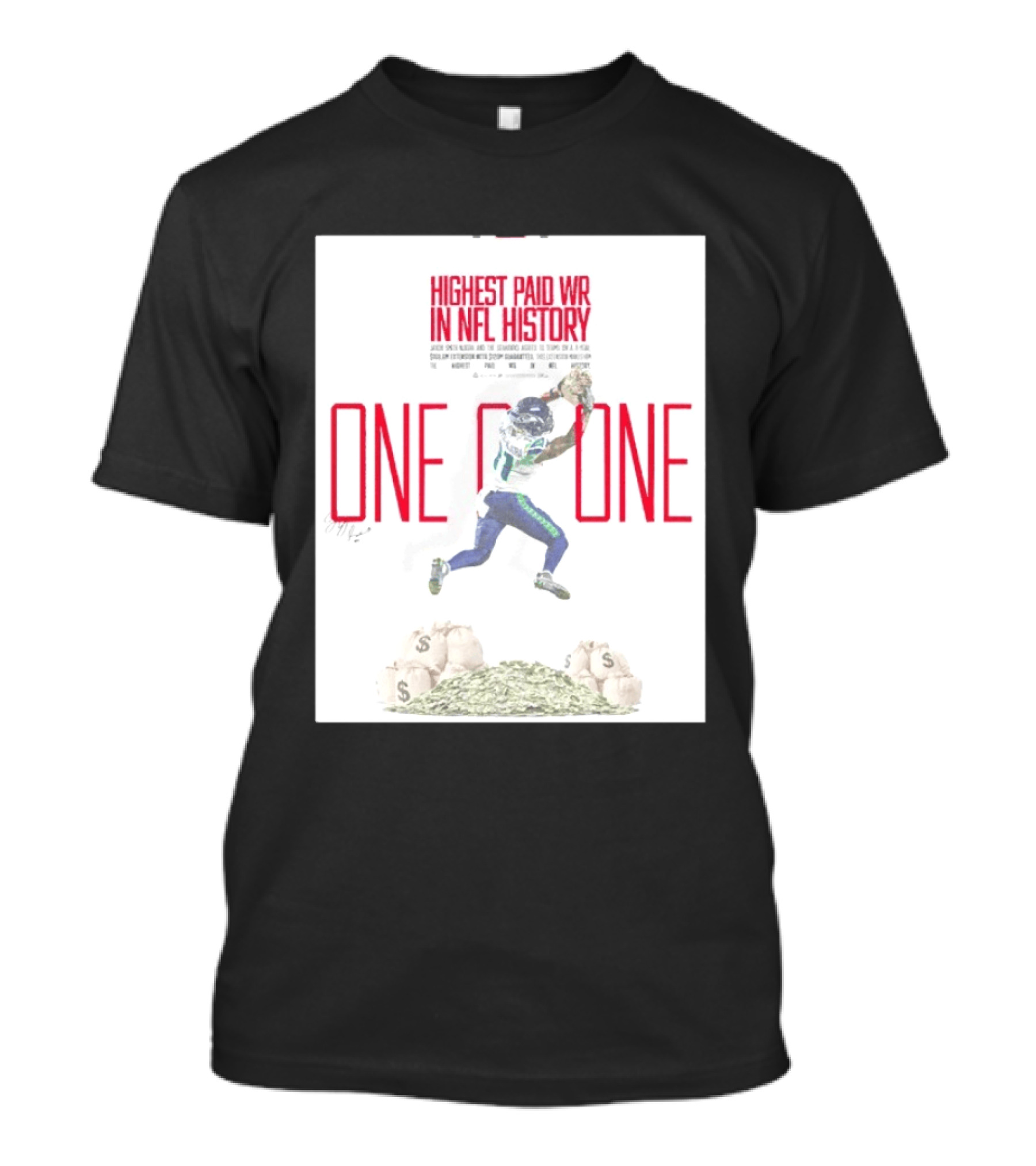 Jaxon Smith Njigba Seattle Seahawks One Of One Highest Paid WR In NFL History T-Shirt