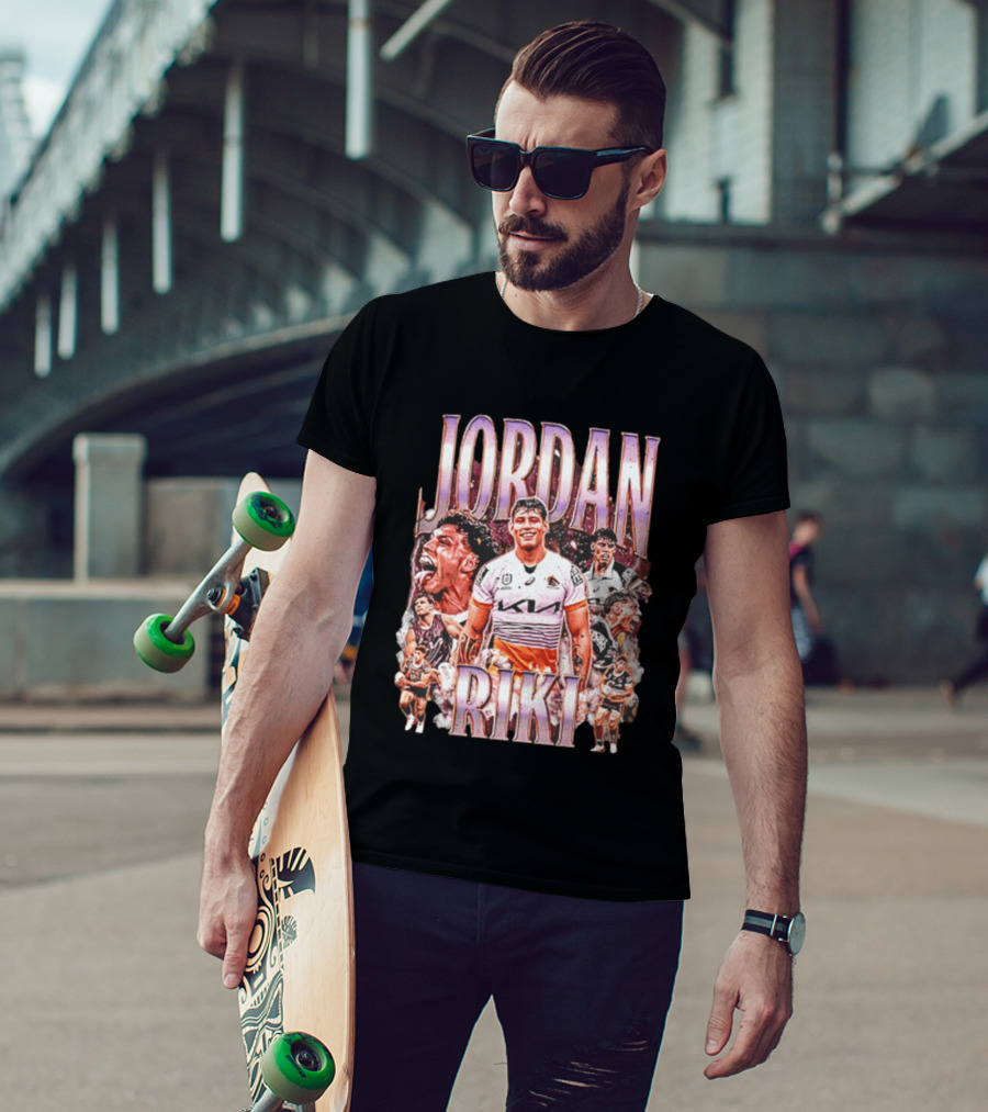 Jordan Riki Brisbane Broncos NRL Rugby Player Action Collage T-Shirt