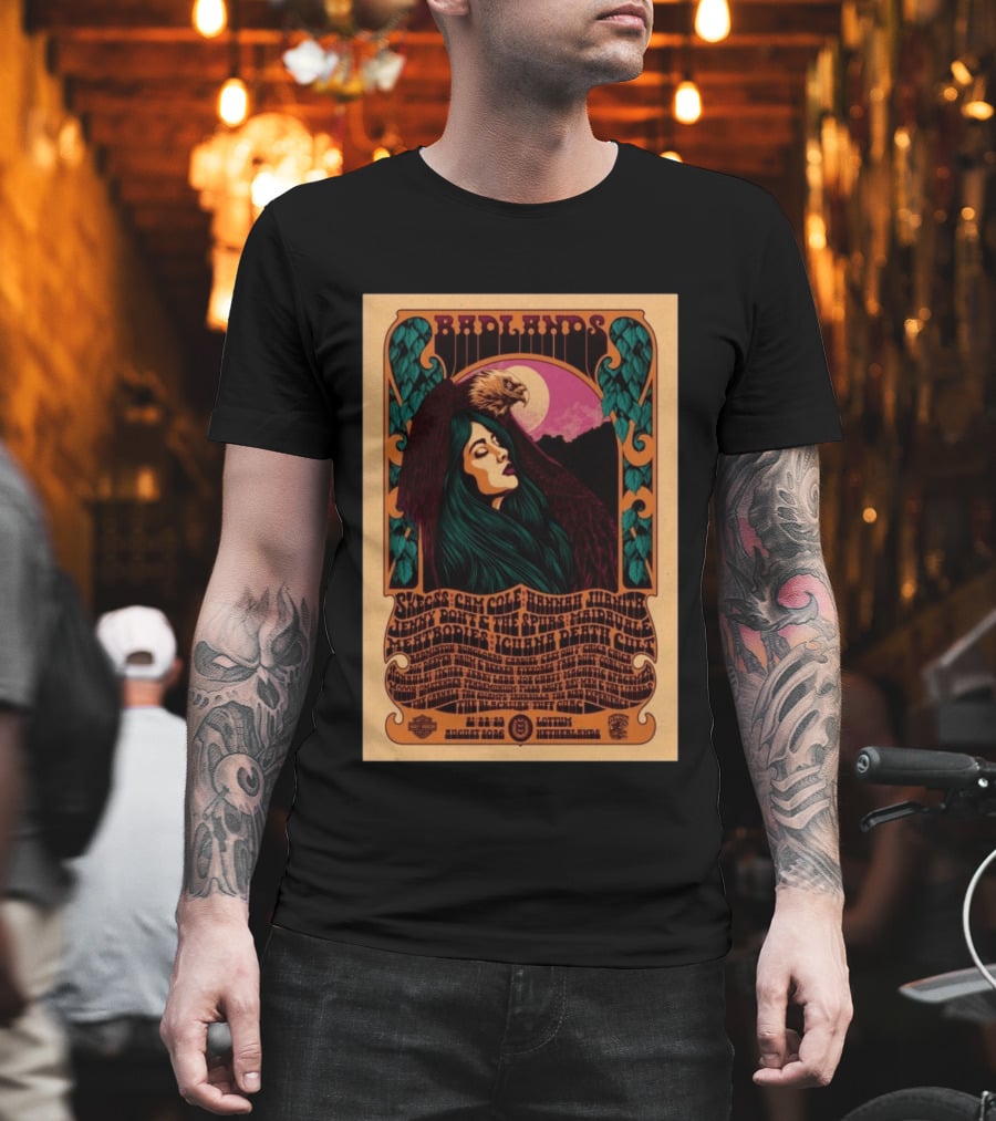 Badlands Festival 2026 Lottum Netherlands Skeegs Cam Cole Hannah Williams Jerry Dovey The Spims Halfbirdie Livid Bodies Chinch Death Cult T-Shirt