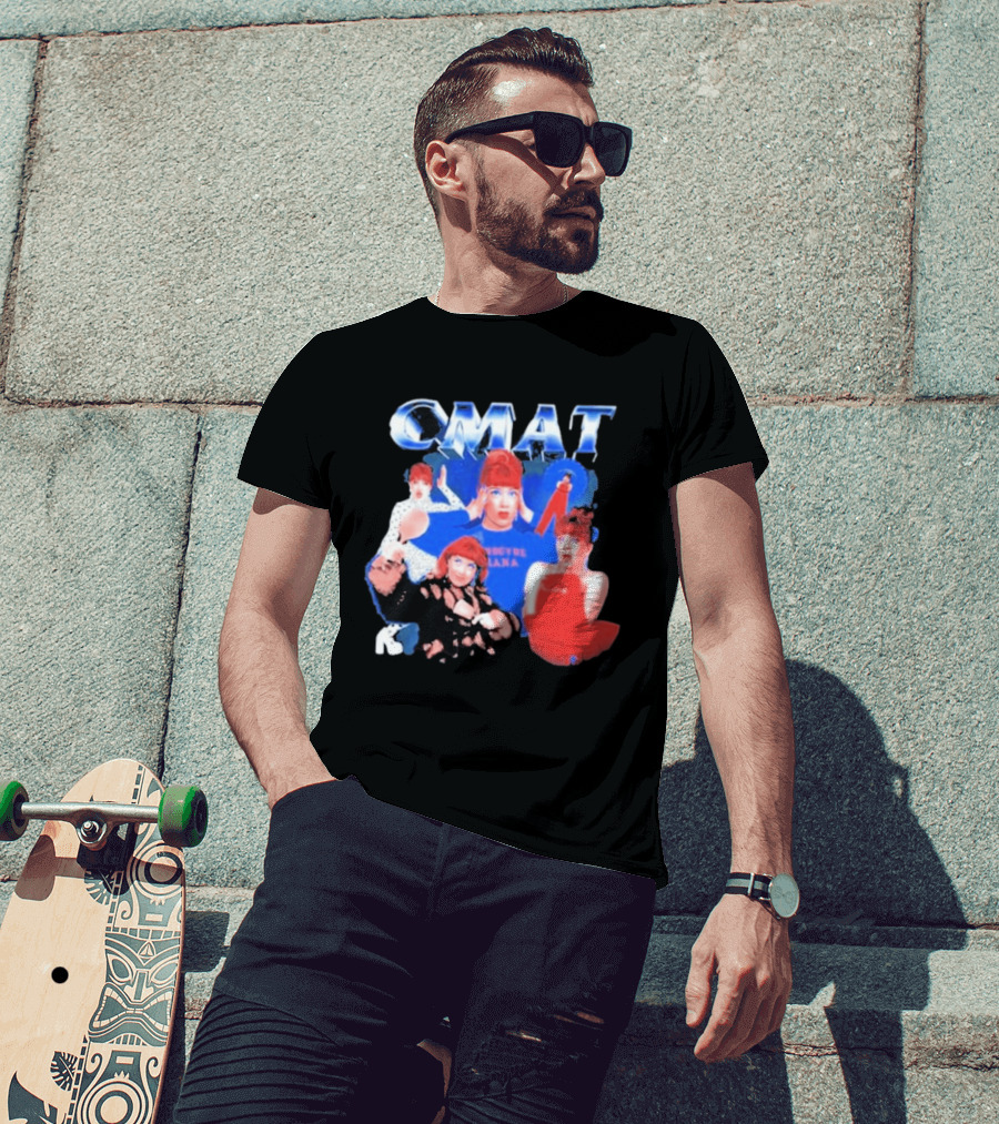 CMAT Retro Pop Style Collage With Colorful Characters T-Shirt