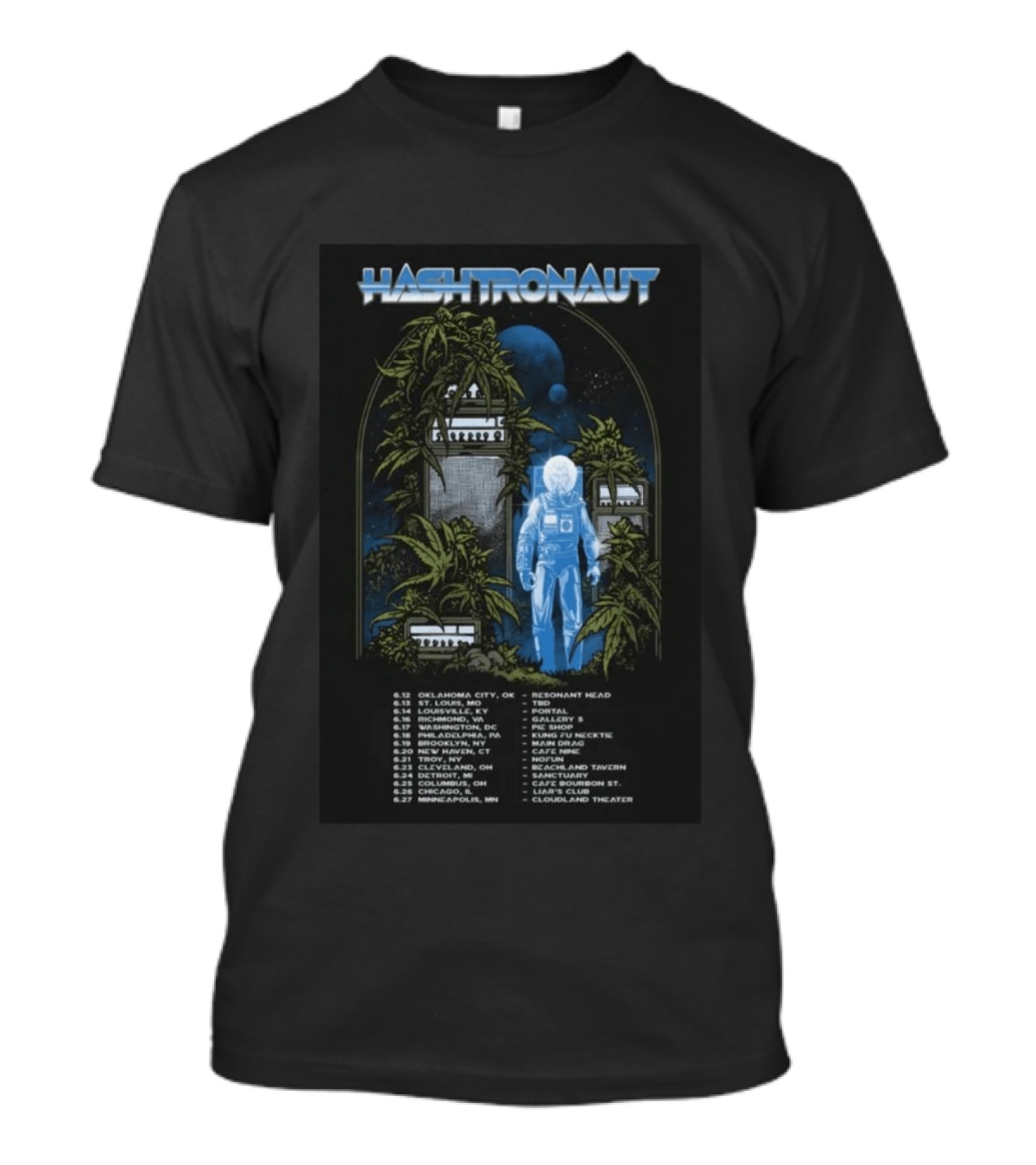 Hashtronaut June 2026 Tour Dates Oklahoma St Louis Louisville Richmond Brooklyn Troy Cleveland Detroit Columbus Minneapolis T-Shirt