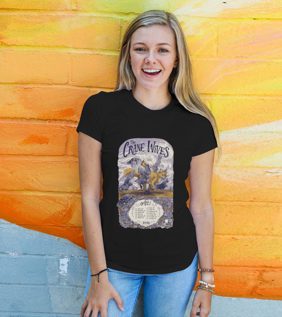 The Crane Wives Act I Tour 2026 Fox And Birds Concert T-Shirt