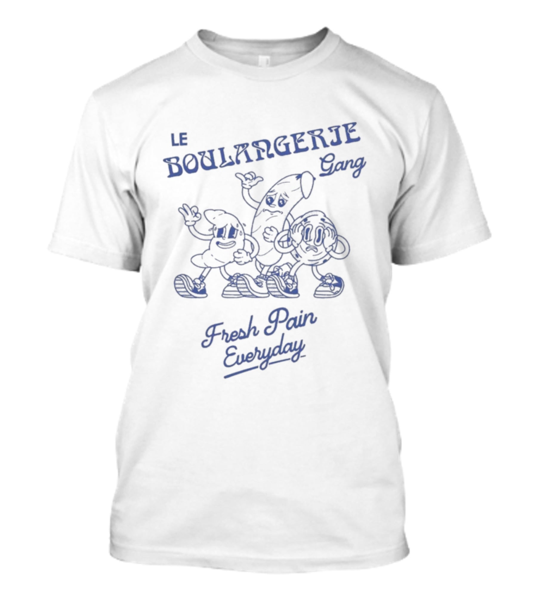 Le Boulangerie Gang Fresh Pain Everyday Cartoon Characters T-Shirt