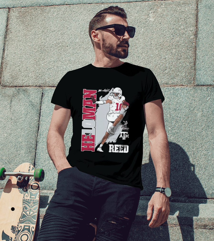 Marcel Reed Texas A&M Aggies Heloman Heisman Pose T-Shirt